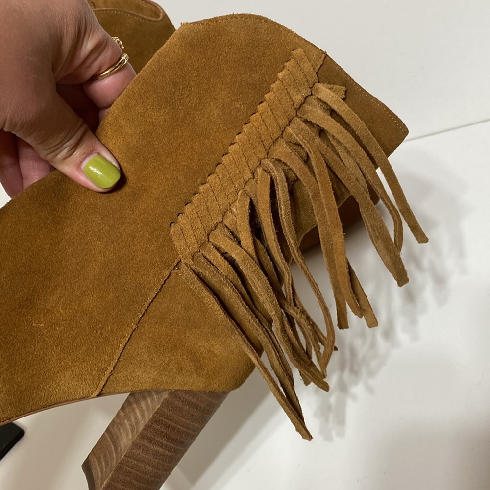Charles by Charles David Boulder Suede Leather Fringe Boots - Picture 3 of 16